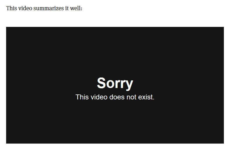Text: This video summarizes it well. Video frame: This video does not exist.