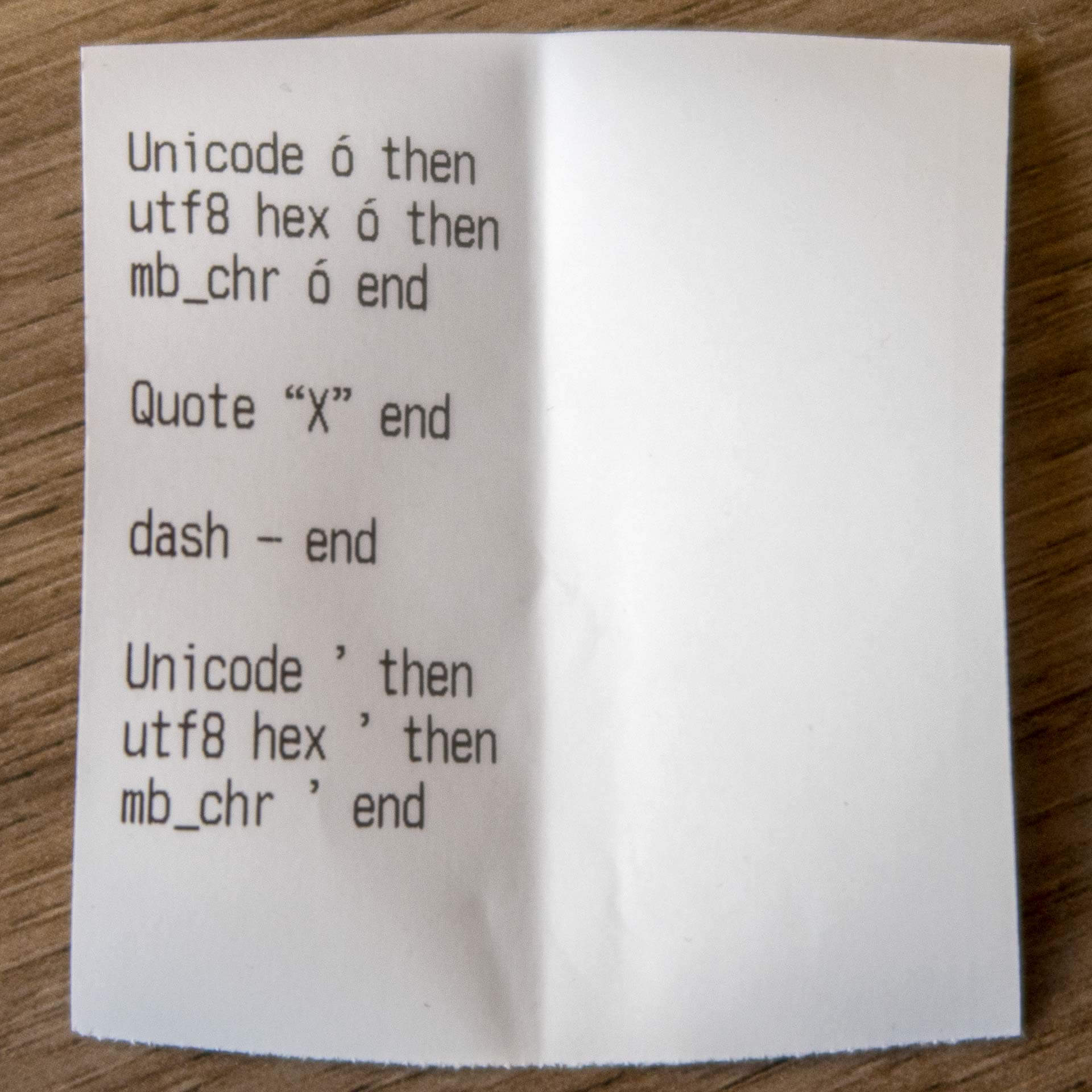 Printout of extended Unicode characters
